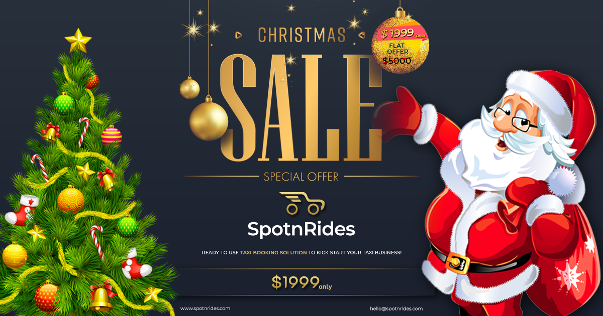 One of the Top Uber Clone Apps, SpotnRides, available at 30% Discount as Christmas Gift