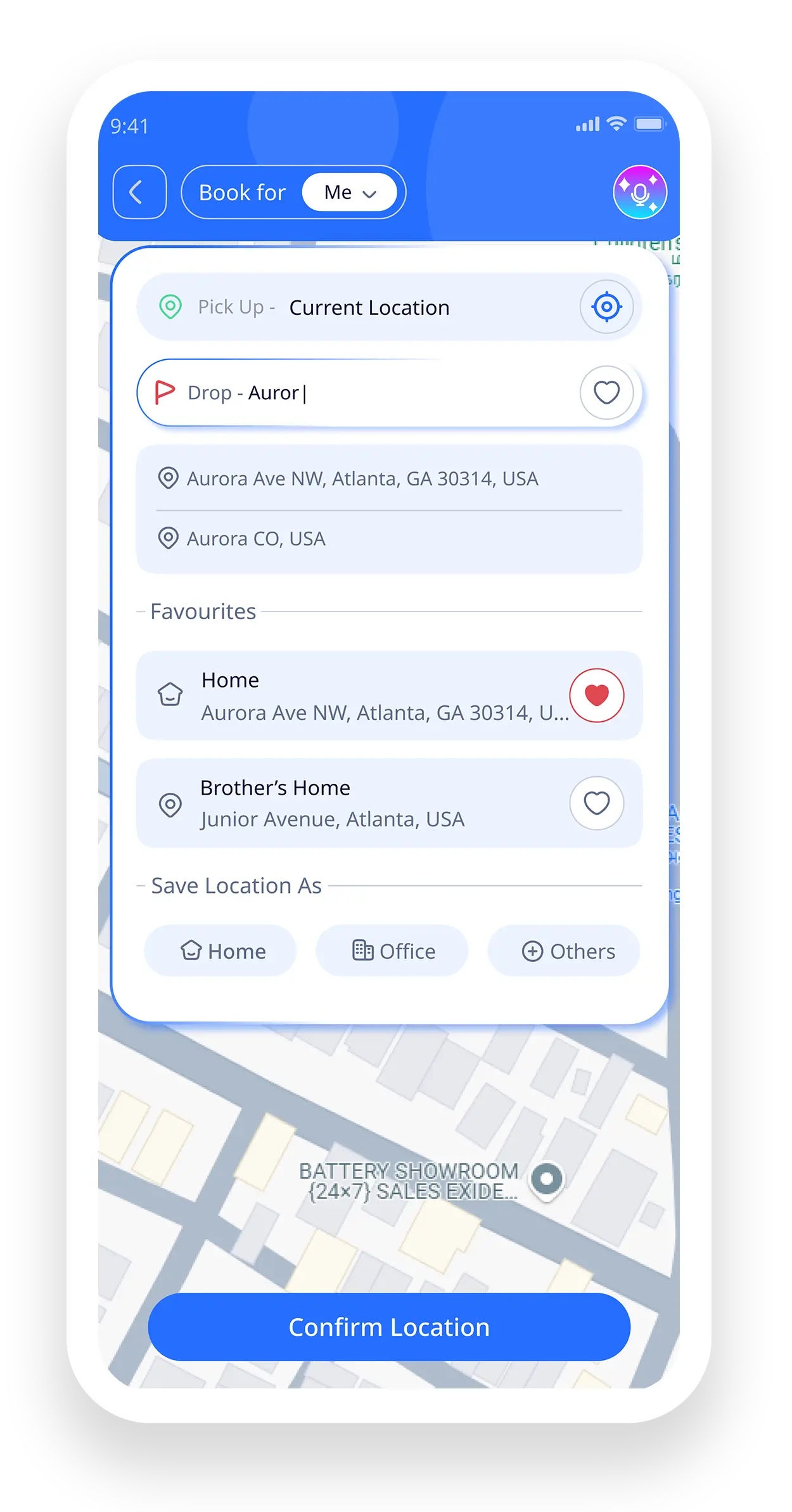 Ride Sharing Rider App Features